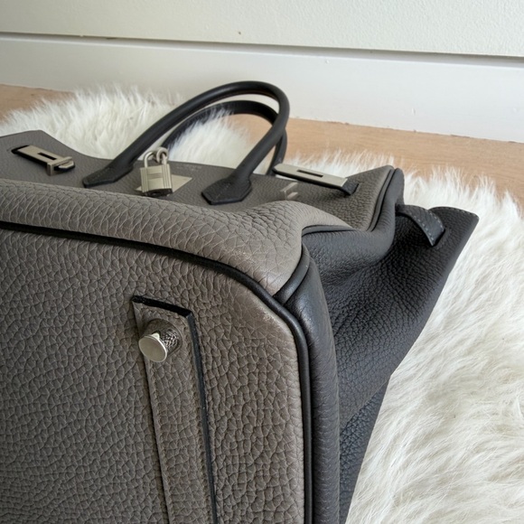 Hermès B35 Togo Two-Tone Etain Black Birkin - Picture 10 of 11